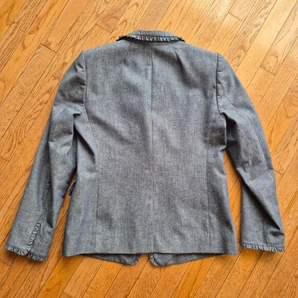 J.Crew REGENT Chambray Blazer Blue Ruffle 10 - Picture 5 of 15